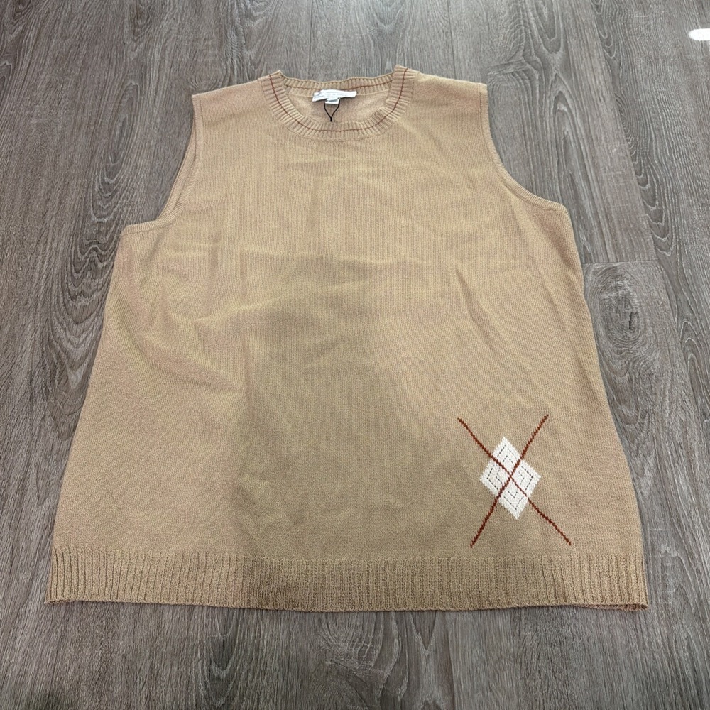 St. John Sport by Marie Gray Wool Brown Knit Sleeveless Top Medium New with tag